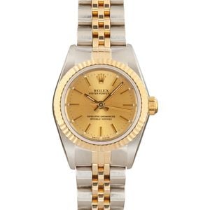 Ladies Rolex Oyster Perpetual 76193 Champagne Dial
